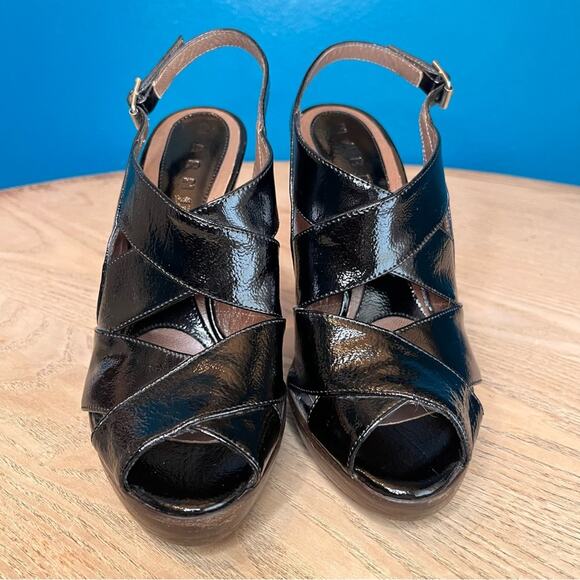 Marni Patent Leather Peep Toe Slingback Platform Heeled Sandals Women’s Size 7 - Picture 4 of 10